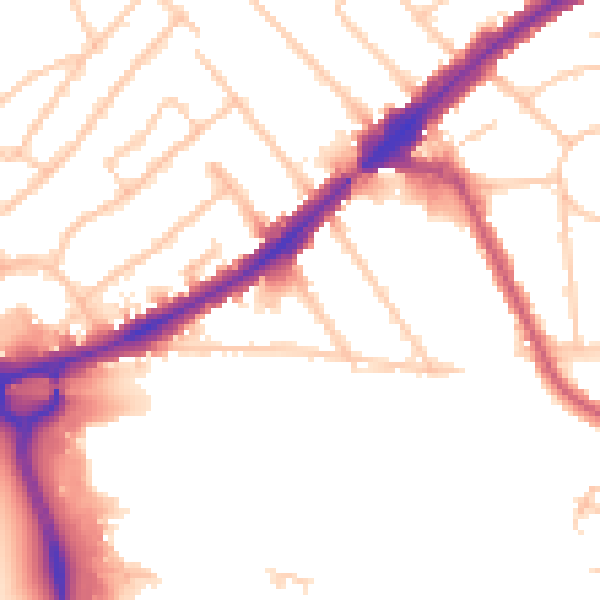 Daytime road noise heatmap for HA3 0AR