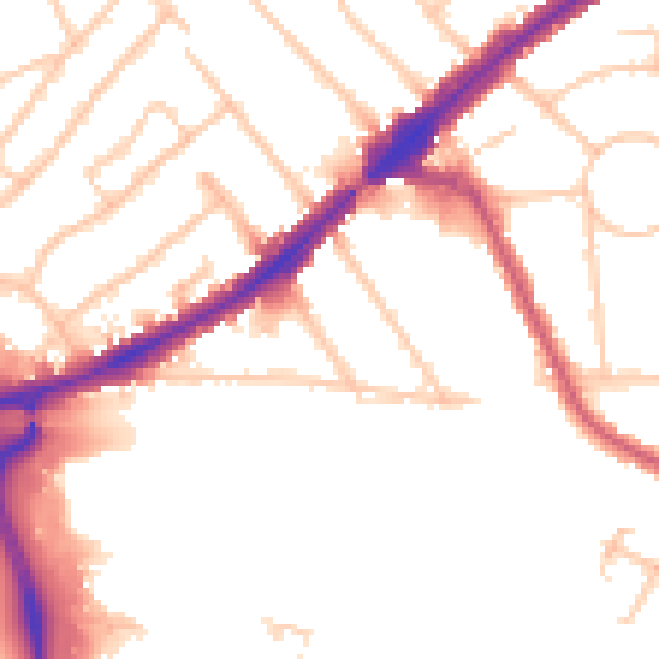 Daytime road noise heatmap for HA3 0AS