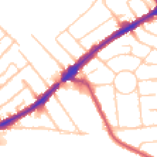 Daytime road noise heatmap for HA3 0AW