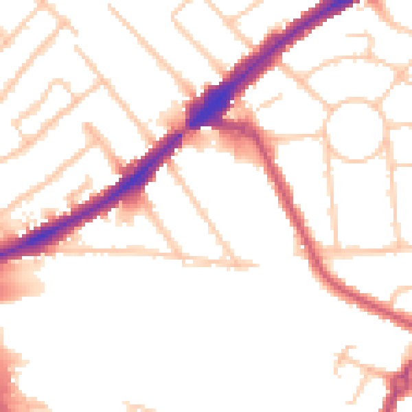Daytime road noise heatmap for HA3 0AX