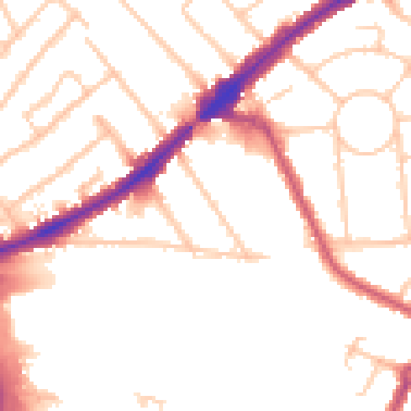 Daytime road noise heatmap for HA3 0AY
