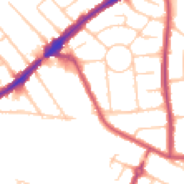 Daytime road noise heatmap for HA3 0BL