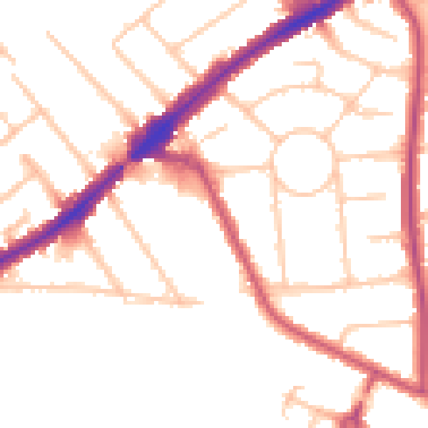 Daytime road noise heatmap for HA3 0BU