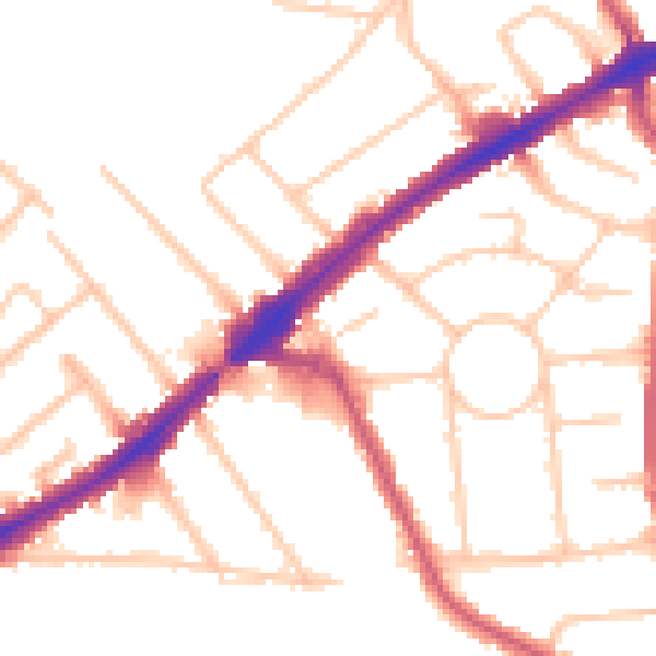 Daytime road noise heatmap for HA3 0BW