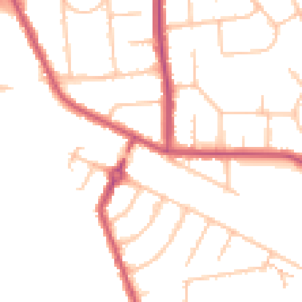 Daytime road noise heatmap for HA3 0BZ