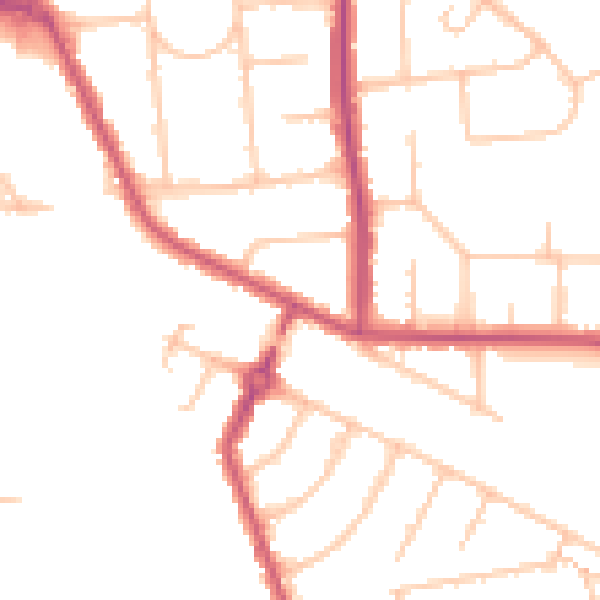Daytime road noise heatmap for HA3 0DA