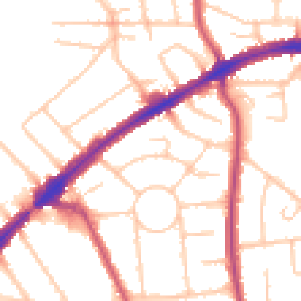 Daytime road noise heatmap for HA3 0DP