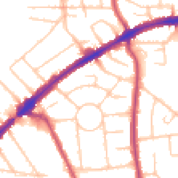 Daytime road noise heatmap for HA3 0DR