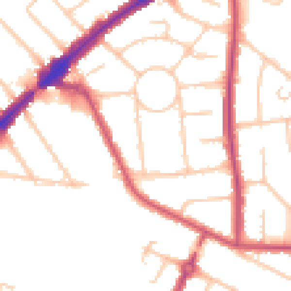 Daytime road noise heatmap for HA3 0EF