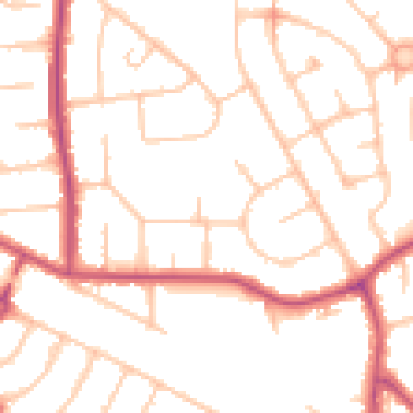 Daytime road noise heatmap for HA3 0JX