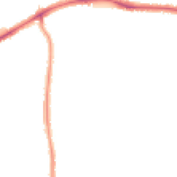 Night-time road noise heatmap for HA3 0NB