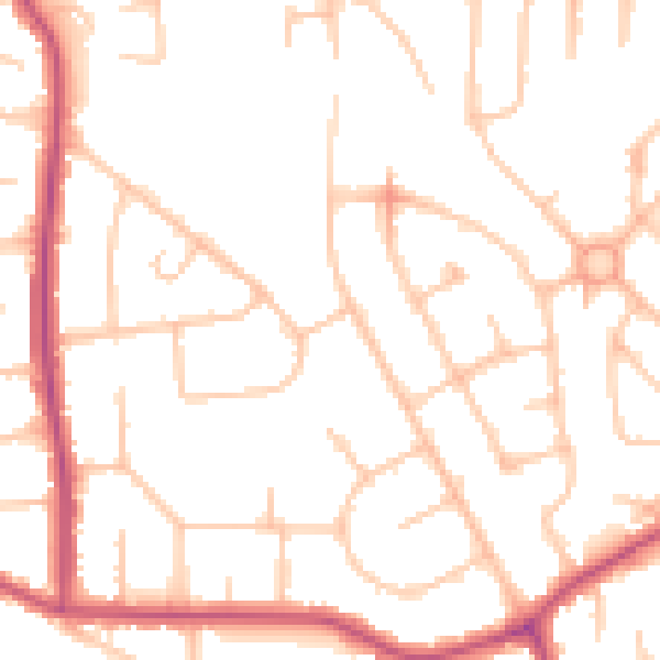Daytime road noise heatmap for HA3 0NJ