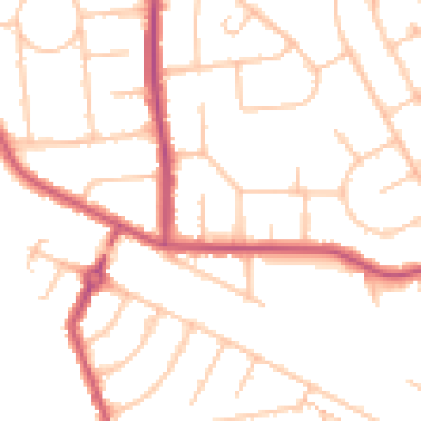 Daytime road noise heatmap for HA3 0PA