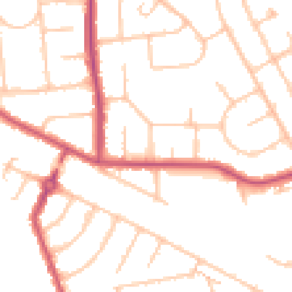 Daytime road noise heatmap for HA3 0PB
