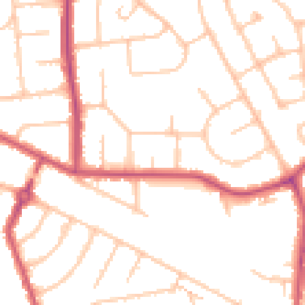 Daytime road noise heatmap for HA3 0PE