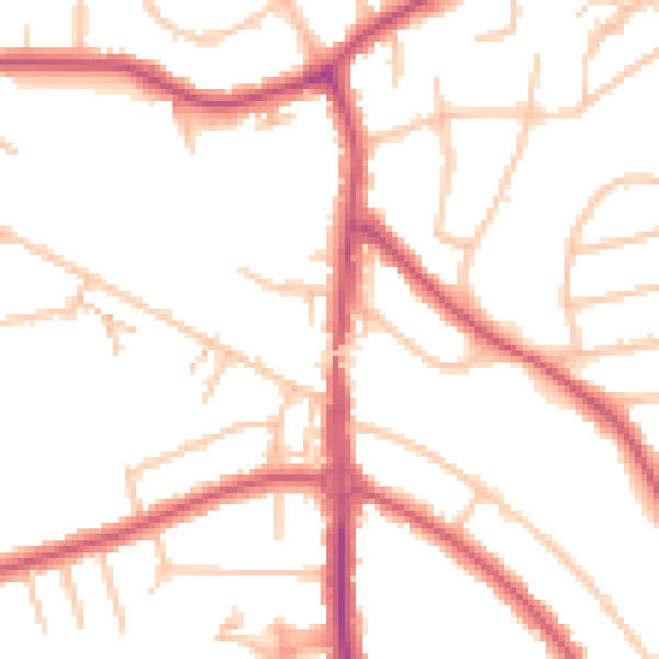 Daytime road noise heatmap for HA3 0PS