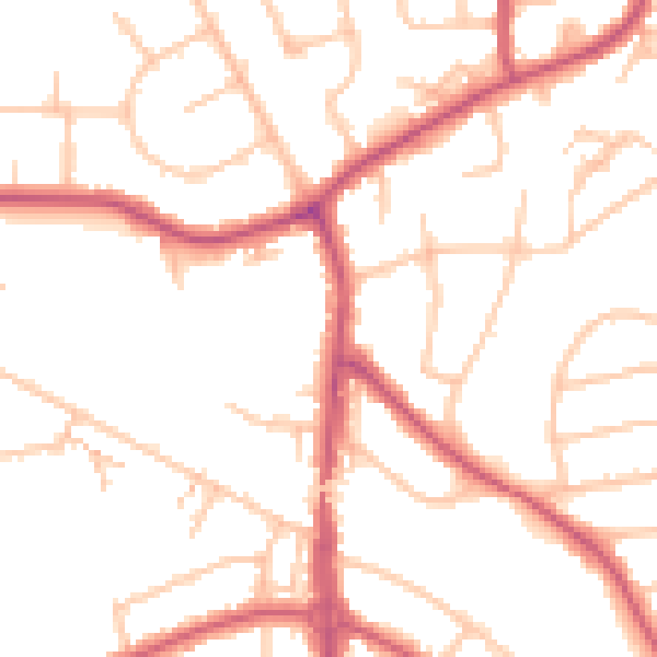 Daytime road noise heatmap for HA3 0QQ