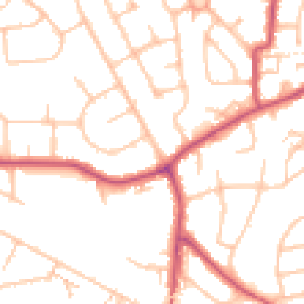Daytime road noise heatmap for HA3 0QT
