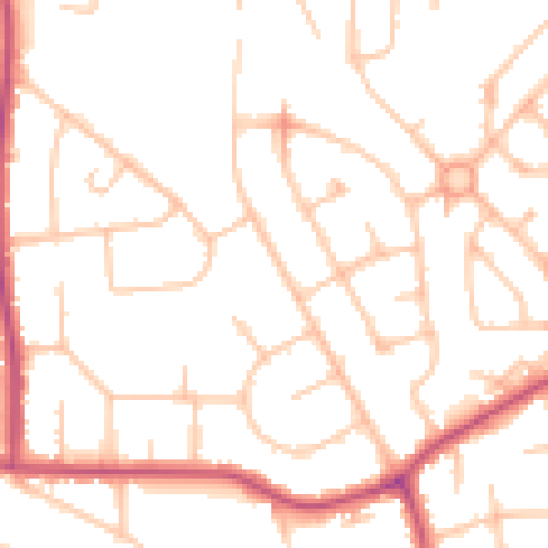 Daytime road noise heatmap for HA3 0RB