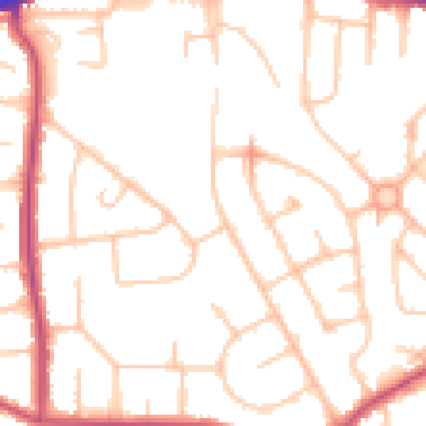 Daytime road noise heatmap for HA3 0RD