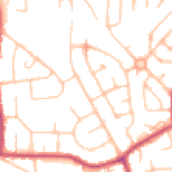 Daytime road noise heatmap for HA3 0RE