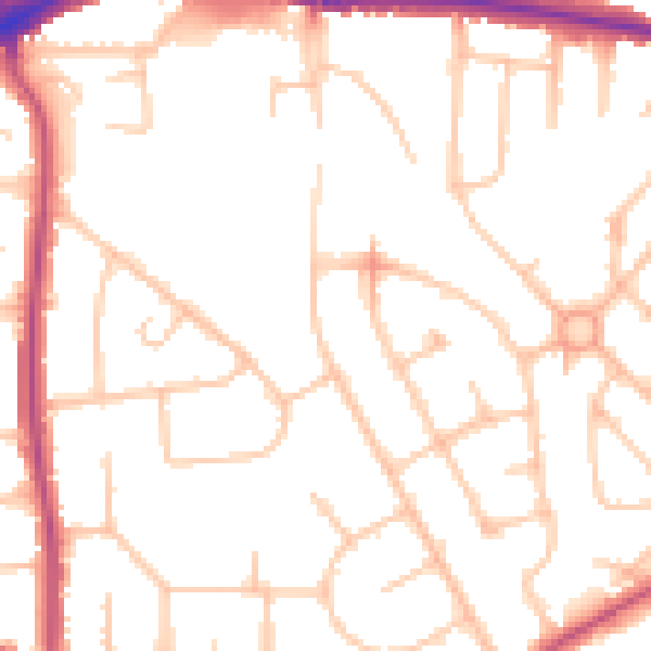 Daytime road noise heatmap for HA3 0RF