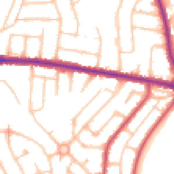 Daytime road noise heatmap for HA3 0UE