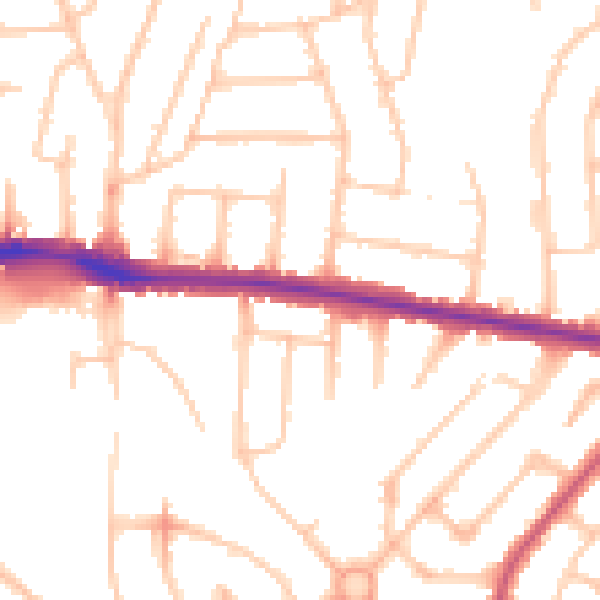 Daytime road noise heatmap for HA3 0UL