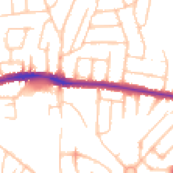 Daytime road noise heatmap for HA3 0UN