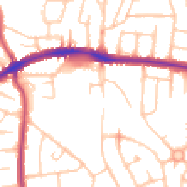 Daytime road noise heatmap for HA3 0YB