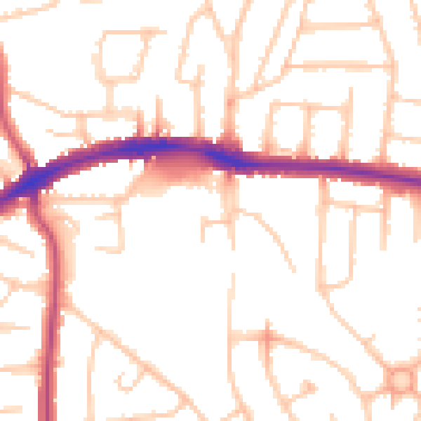 Daytime road noise heatmap for HA3 0YD