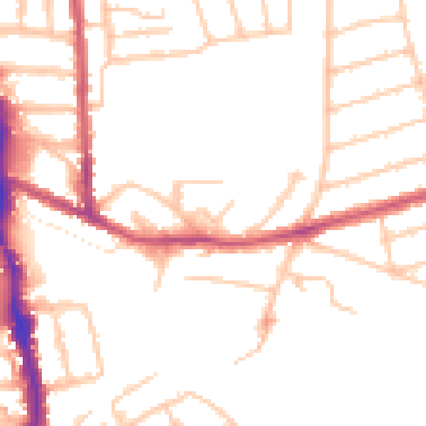 Daytime road noise heatmap for HA3 5BJ