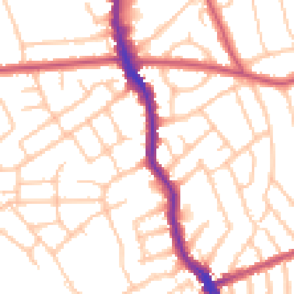 Daytime road noise heatmap for HA3 5EE