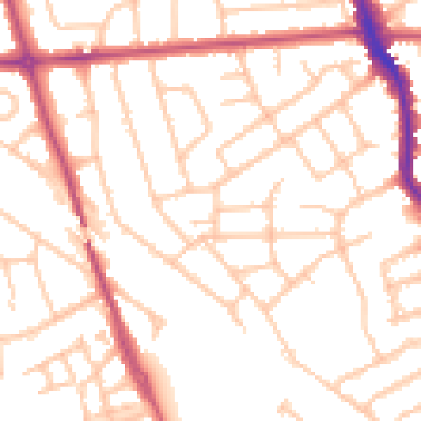 Daytime road noise heatmap for HA3 5HT