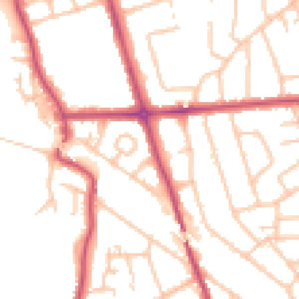 Daytime road noise heatmap for HA3 5JH
