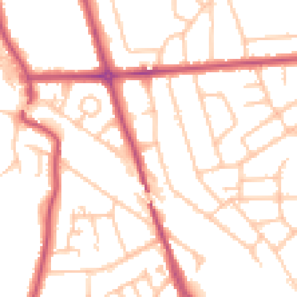 Daytime road noise heatmap for HA3 5ND