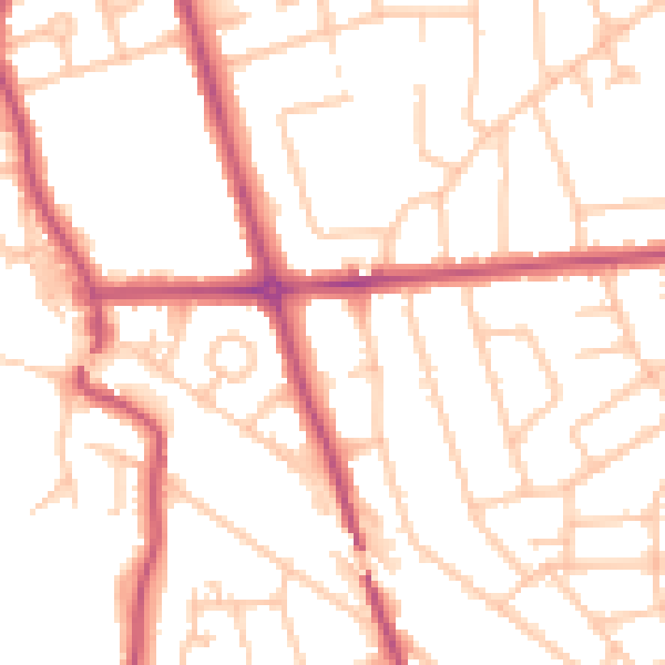 Daytime road noise heatmap for HA3 5NL