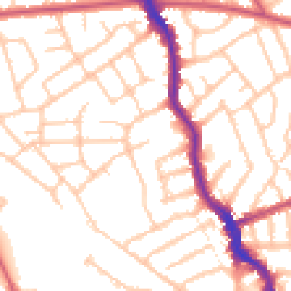 Daytime road noise heatmap for HA3 5NU