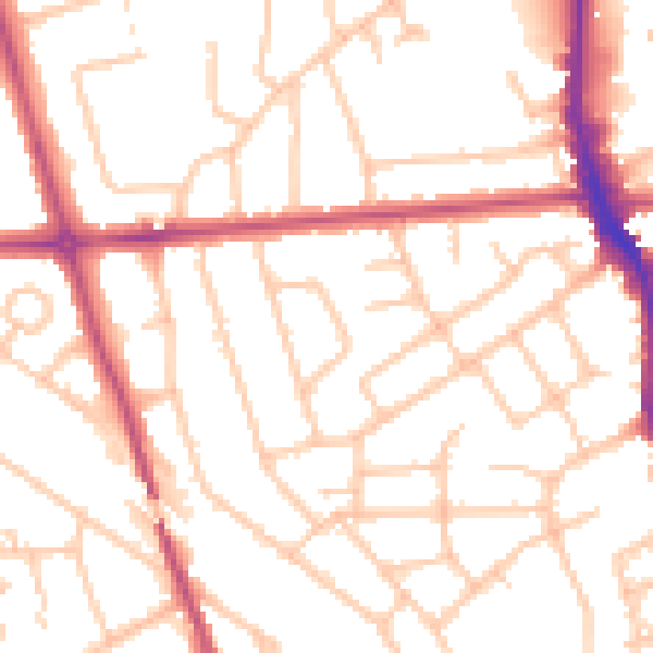 Daytime road noise heatmap for HA3 5QA