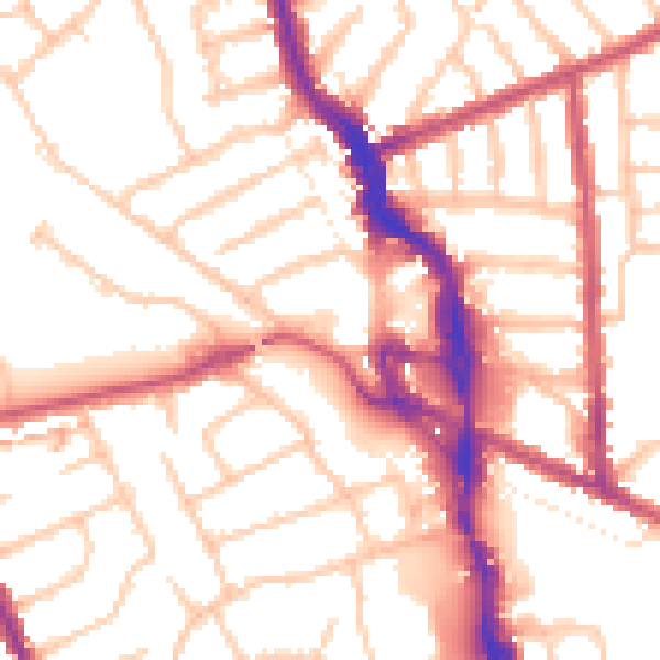 Daytime road noise heatmap for HA3 5QJ