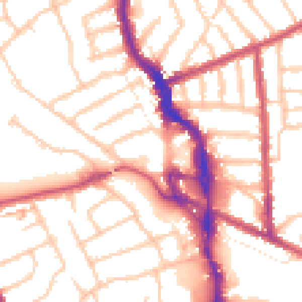 Daytime road noise heatmap for HA3 5QX