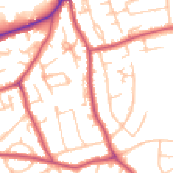Daytime road noise heatmap for HA3 6AY