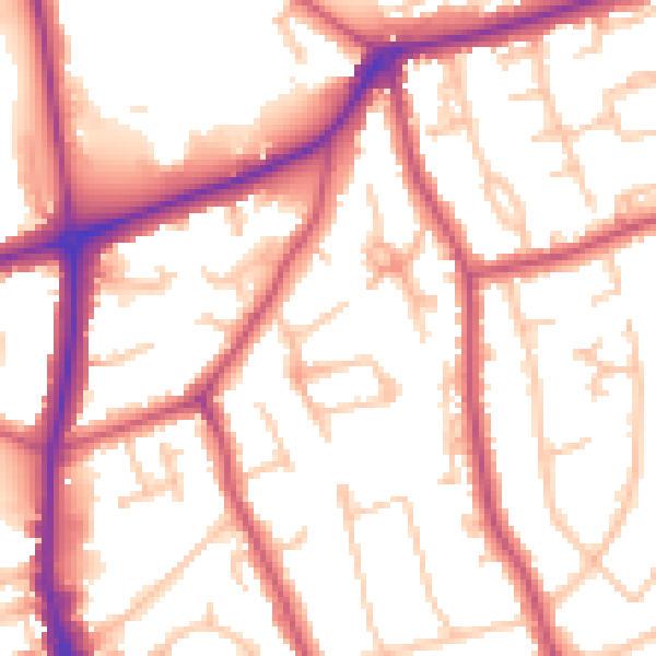 Daytime road noise heatmap for HA3 6BJ