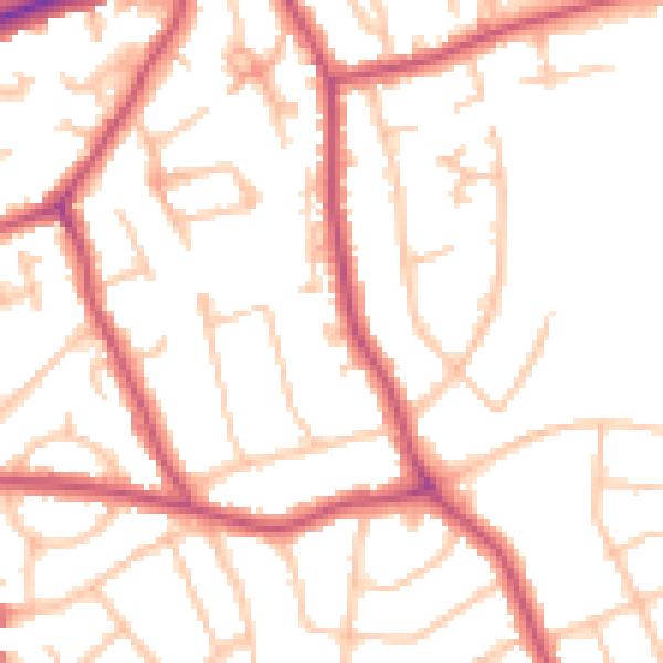 Daytime road noise heatmap for HA3 6DA