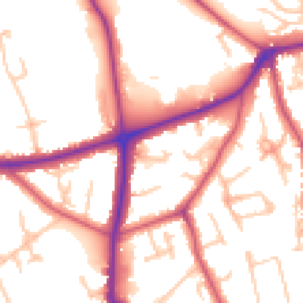 Daytime road noise heatmap for HA3 6DF