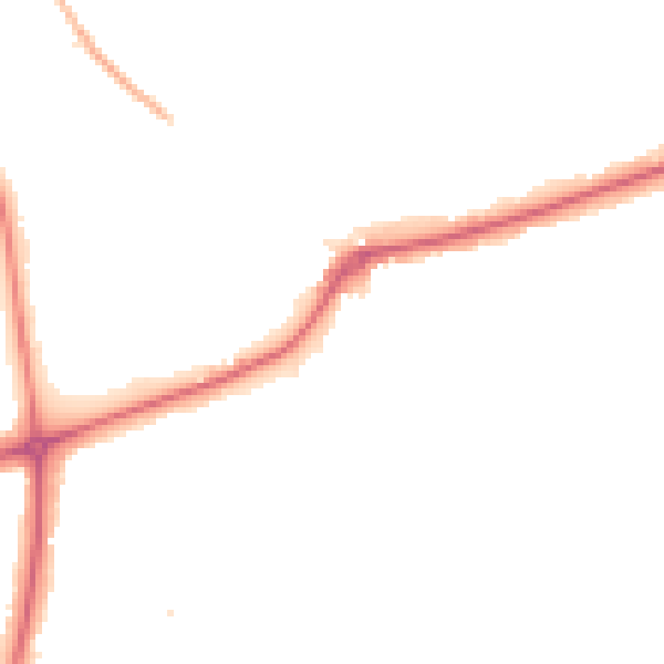 Night-time road noise heatmap for HA3 6DJ
