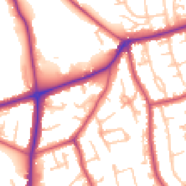 Daytime road noise heatmap for HA3 6DW