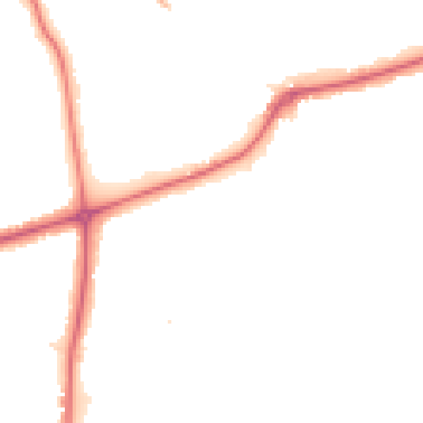 Night-time road noise heatmap for HA3 6DW