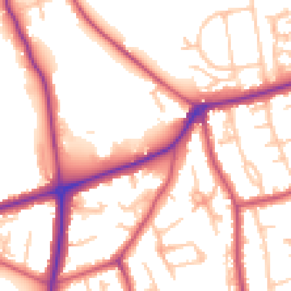 Daytime road noise heatmap for HA3 6DY