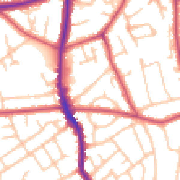 Daytime road noise heatmap for HA3 6EB